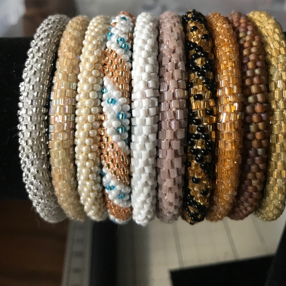Rolls on beaded bracelet